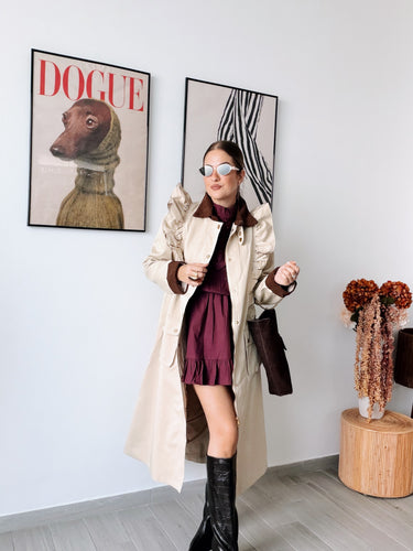 Trench beige midi volante
