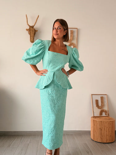 Vestido verde agua CINTHYA