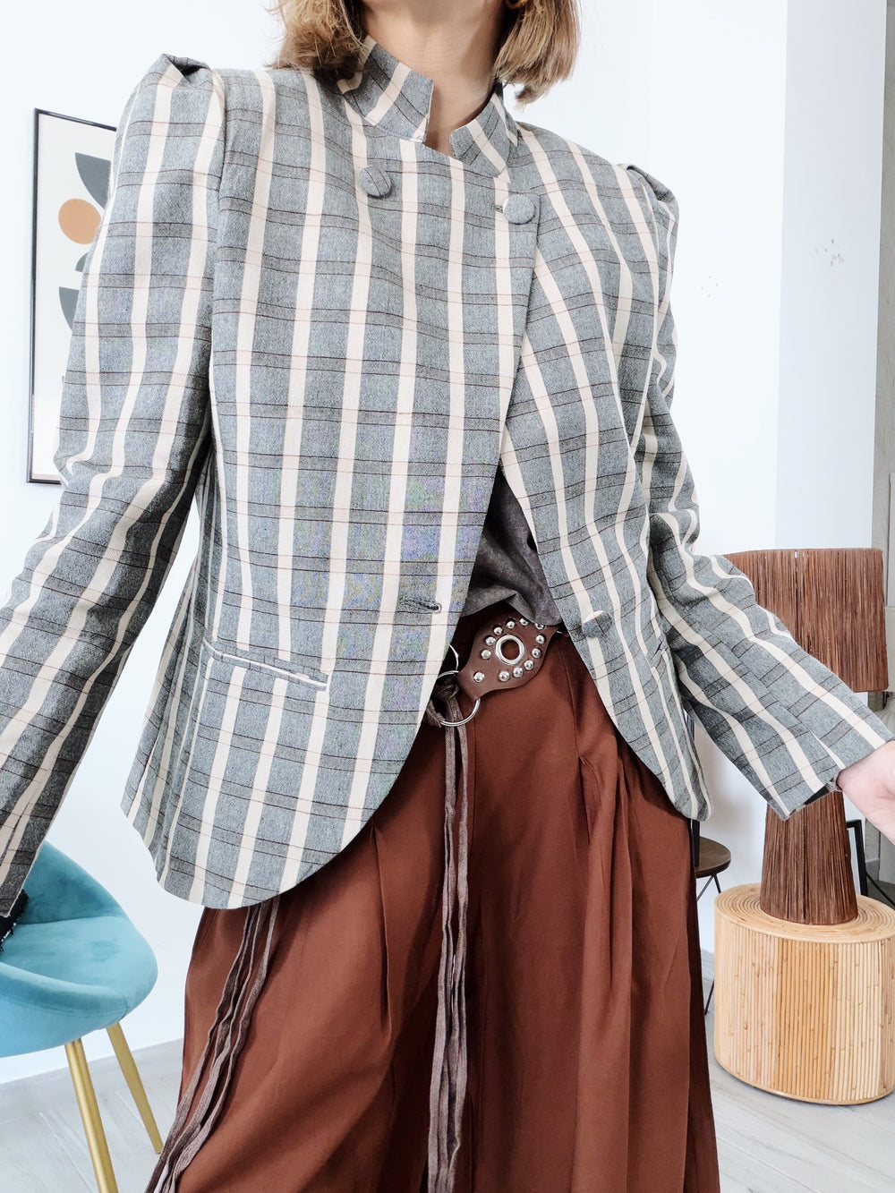 Chaqueta GALES GRIS abotonada