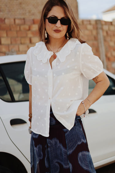 Blusa cuellos bordados MIMUTTA blanca