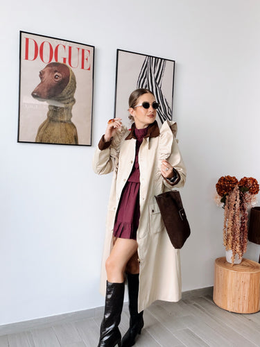 Trench beige midi volante