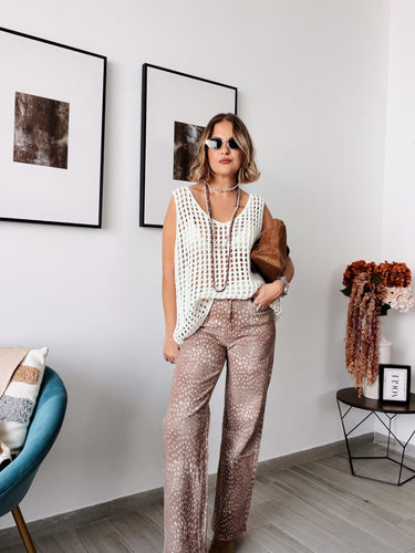Denim bambi estampado