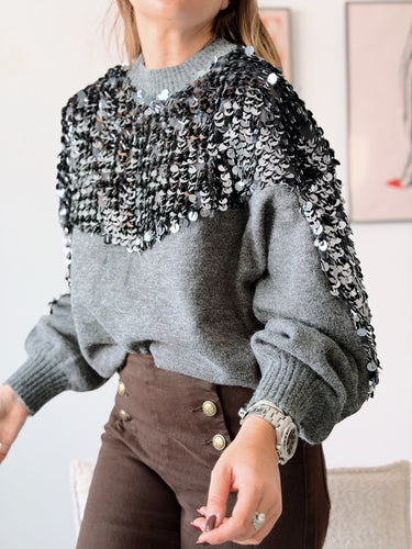 Jersey SANRA gris lentejuelas