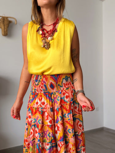 Blusa seda amarilla