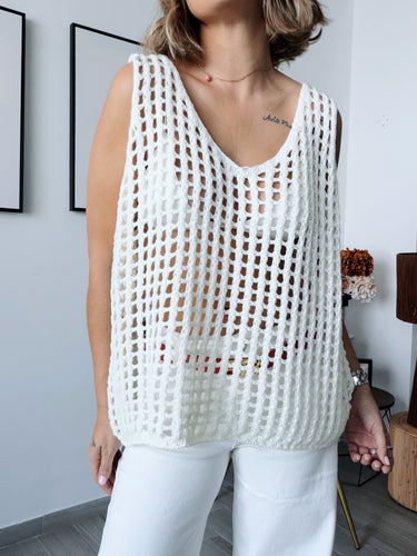 Top hilo beige lanita