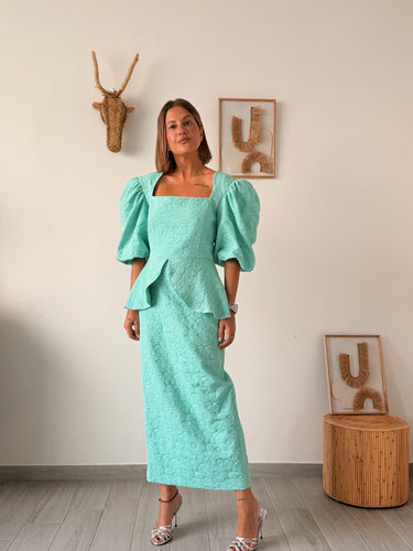 Vestido verde agua CINTHYA