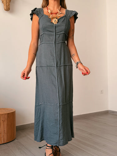 Vestido lino gris