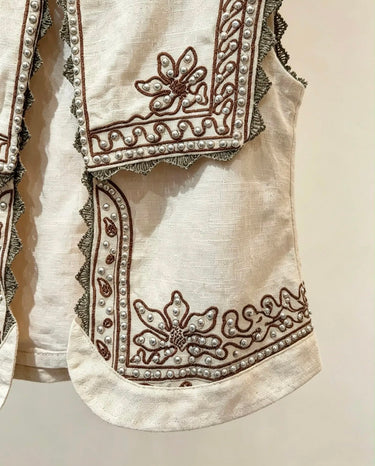Chaleco LOLA bordado beige