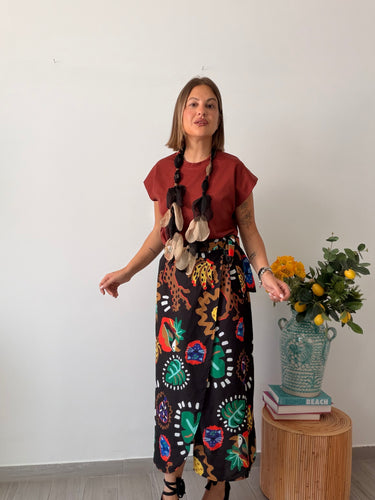 Falda pareo negra lazada