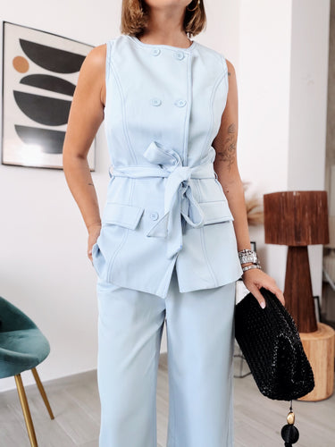 Conjunto celeste pespunte