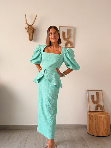 Vestido verde agua CINTHYA