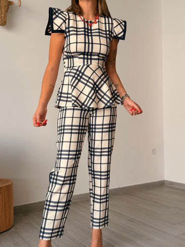Conjunto ANNA cuadros azul