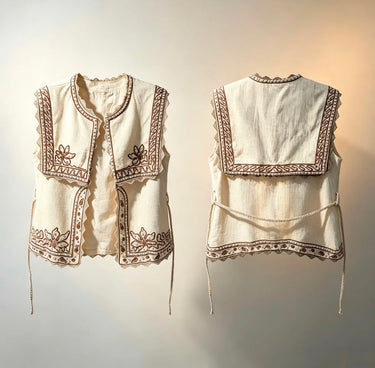 Chaleco LOLA bordado beige