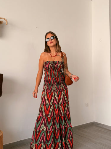 Vestido SEISET estampado morado