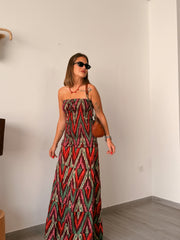 Vestido SEISET estampado morado