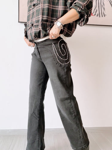 Denim tachas negro