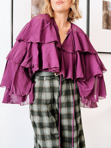 Blusa gasa volantes buganvilla