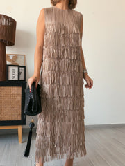 Vestido flecos VANNITY topo