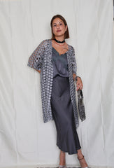 Falda raso lencera gris