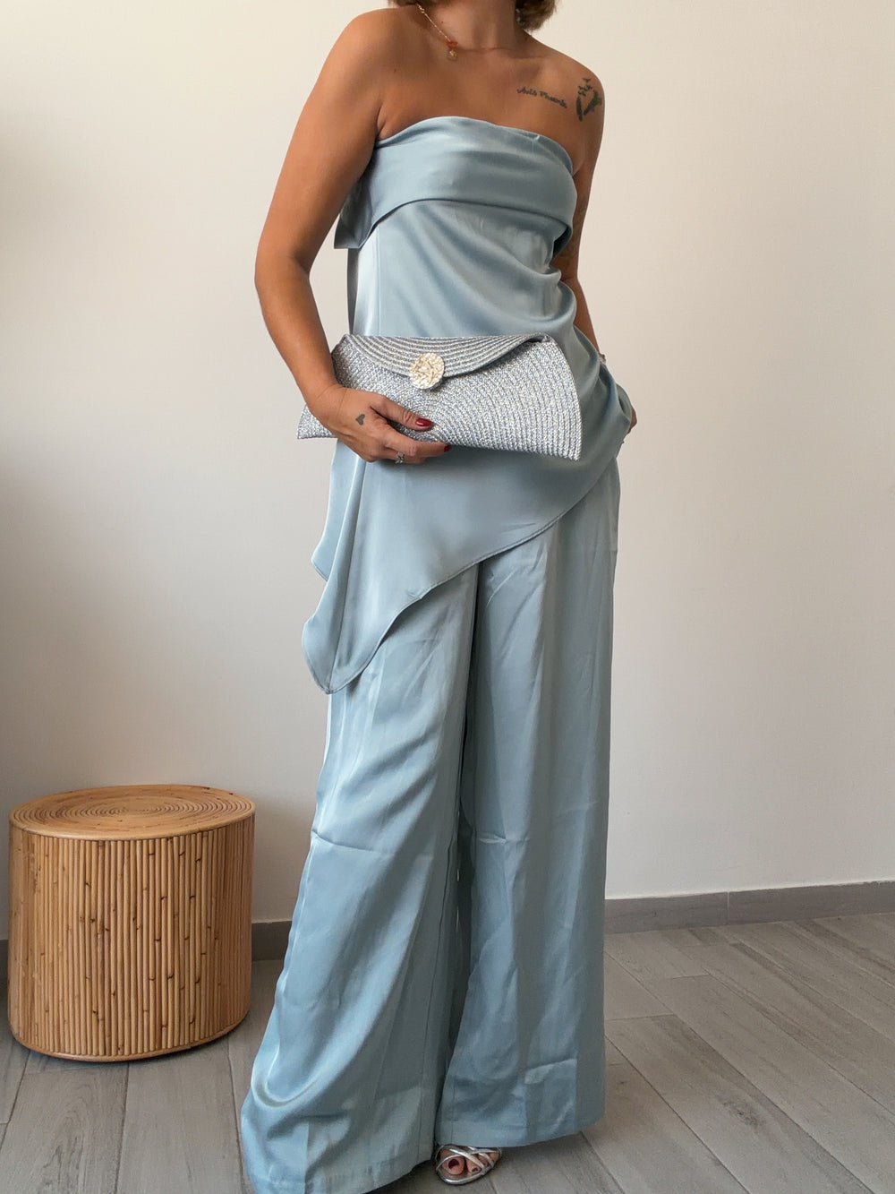 Conjunto LATRES raso azul