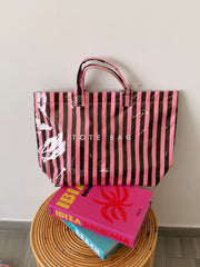 TOTE BAG ROSA Y BURDEOS