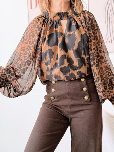 Blusa gasa animal print