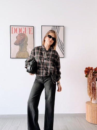 Denim tachas negro