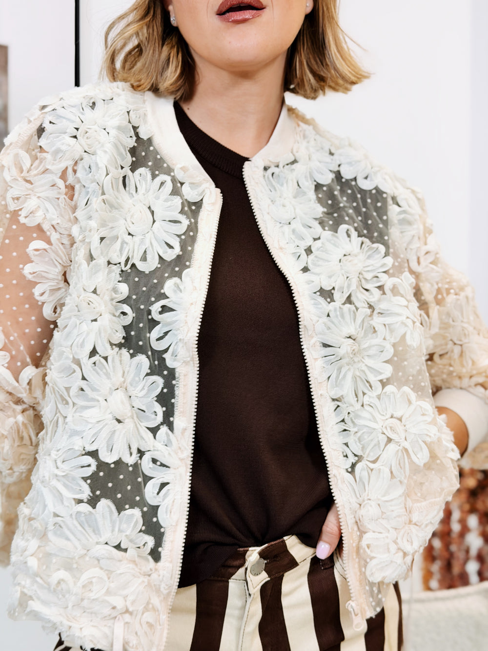 Bomber plumeti beige