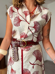 Conjunto estampado beige