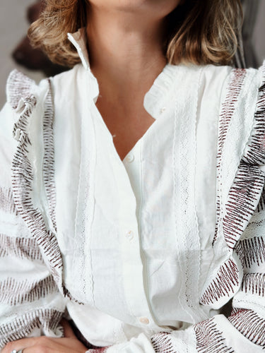 Camisa bordada SENTY blanca