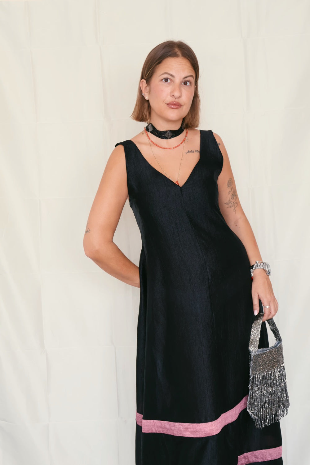 Vestido seda negro