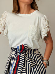 Camiseta ribeteada blanca