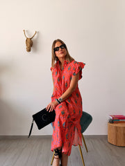 Vestido VENUS estampado coral