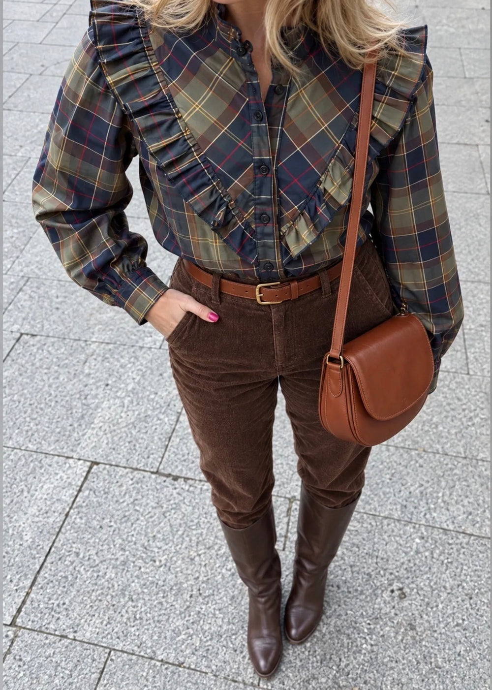 Blusa Gales Marina y caqui