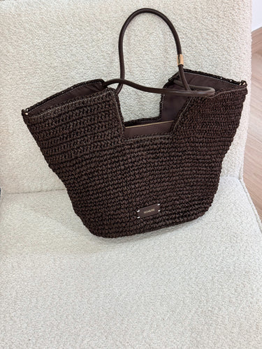 Bolso mimbre CHARLOT chocolate