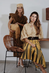 Falda AMBIRA verde y mostaza