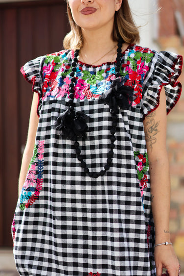 Vestido KALAMI VICHY negro