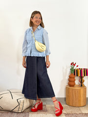 Falda denim cruzada