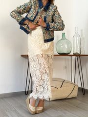 Falda PLEASURE encaje beige