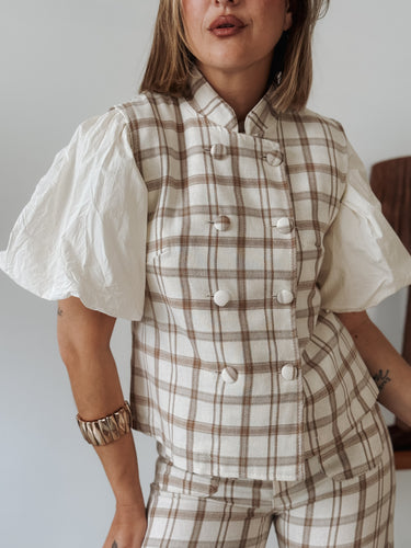 Conjunto cuadros beige y blanco