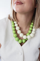 Collar BUBBLE verde-beige
