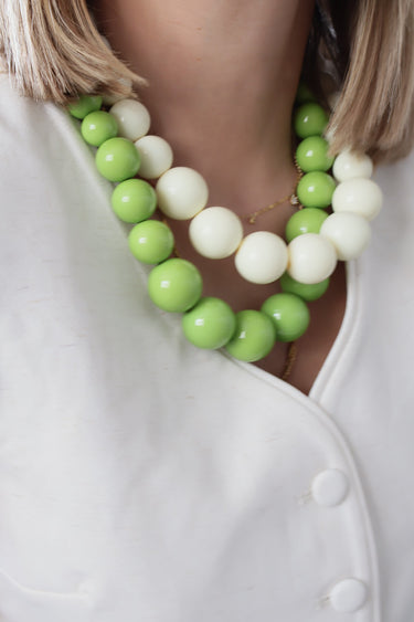 Collar BUBBLE verde-beige