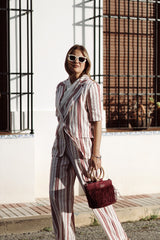 Pantalón stripe rojo algodón