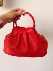 Bolso piel rojo asa