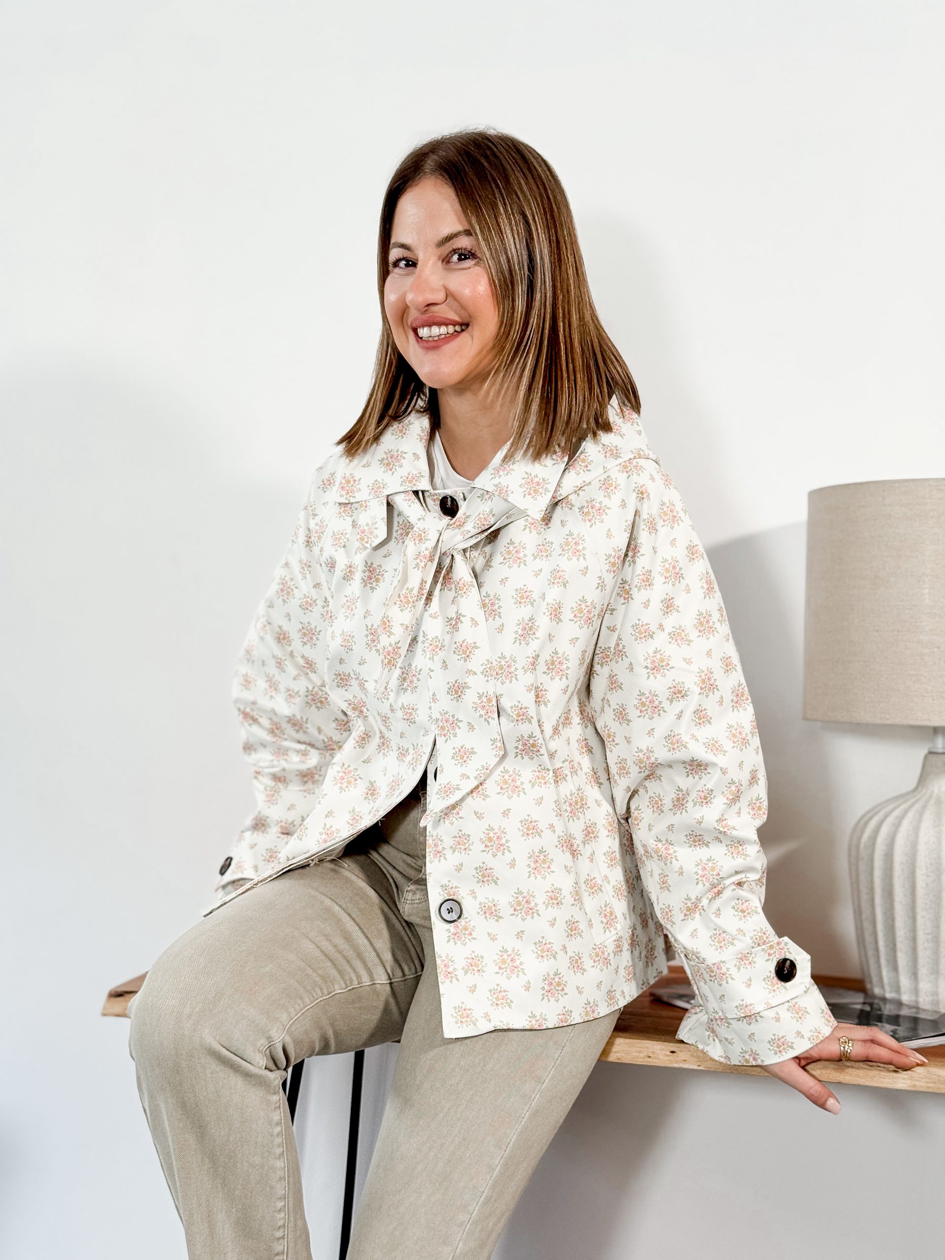 Gabardina corta PISPIRETTA floral