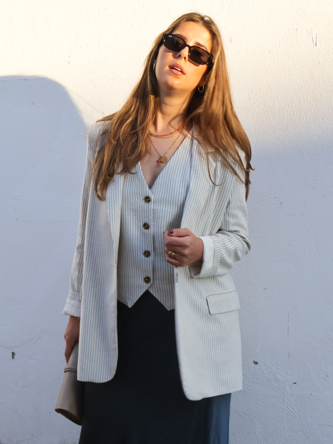 Chalequillo lino rayas