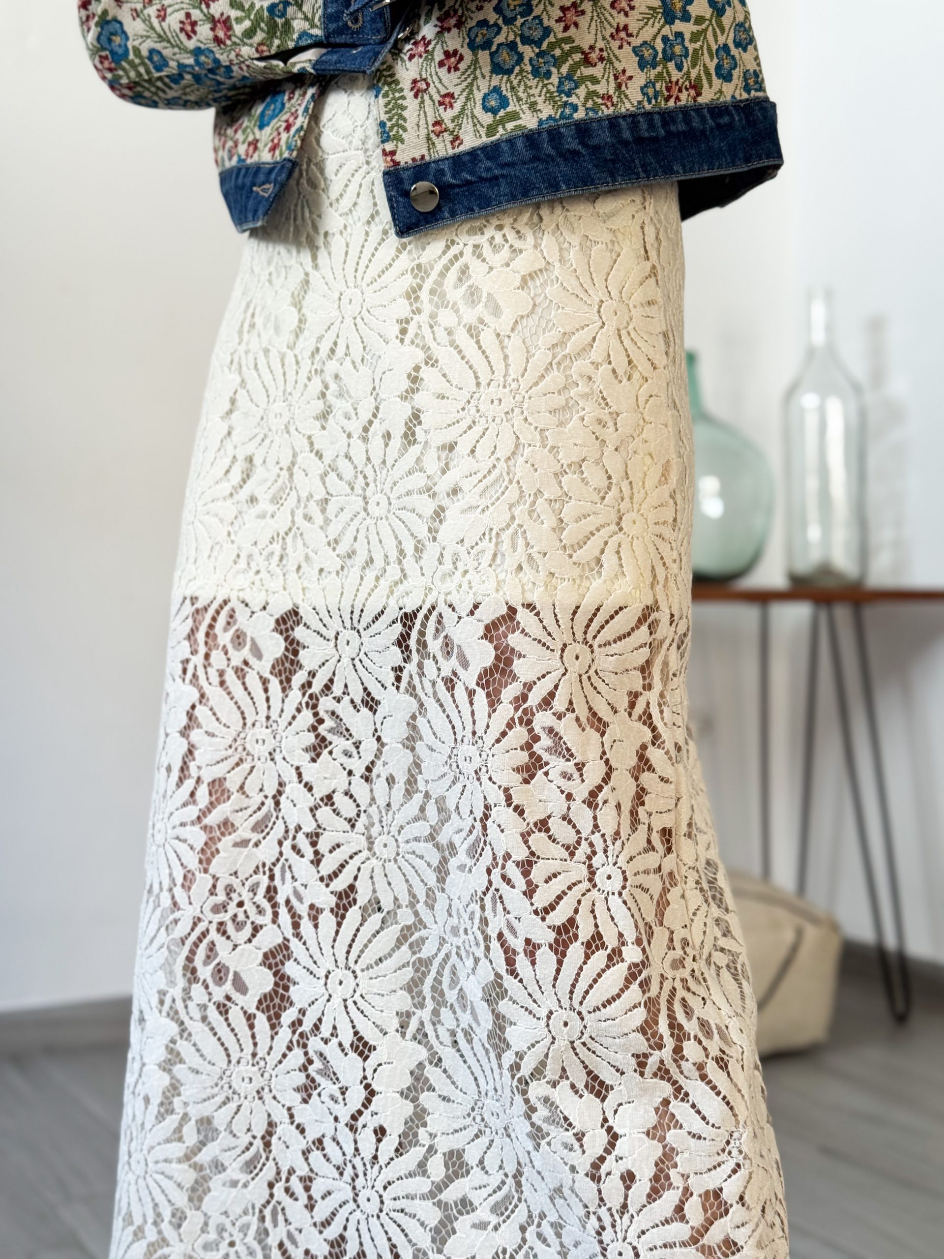 Falda encaje PLEASURE beige