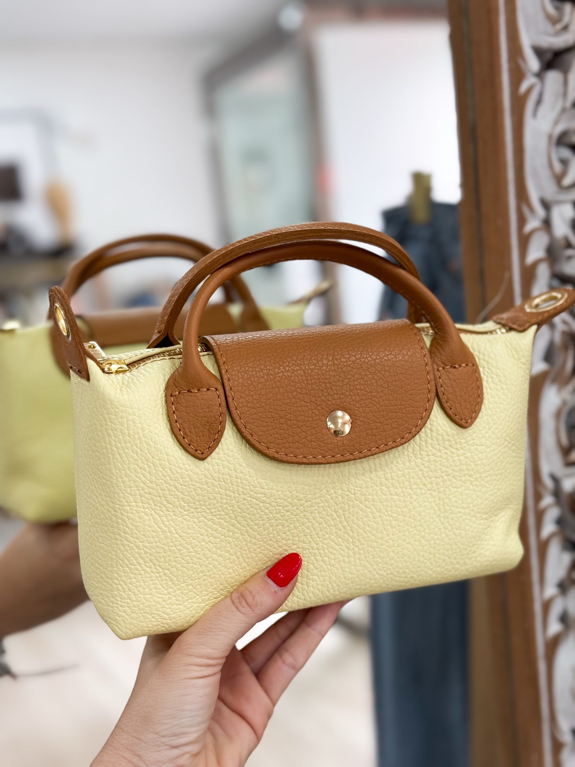 Mini bag piel amarillo