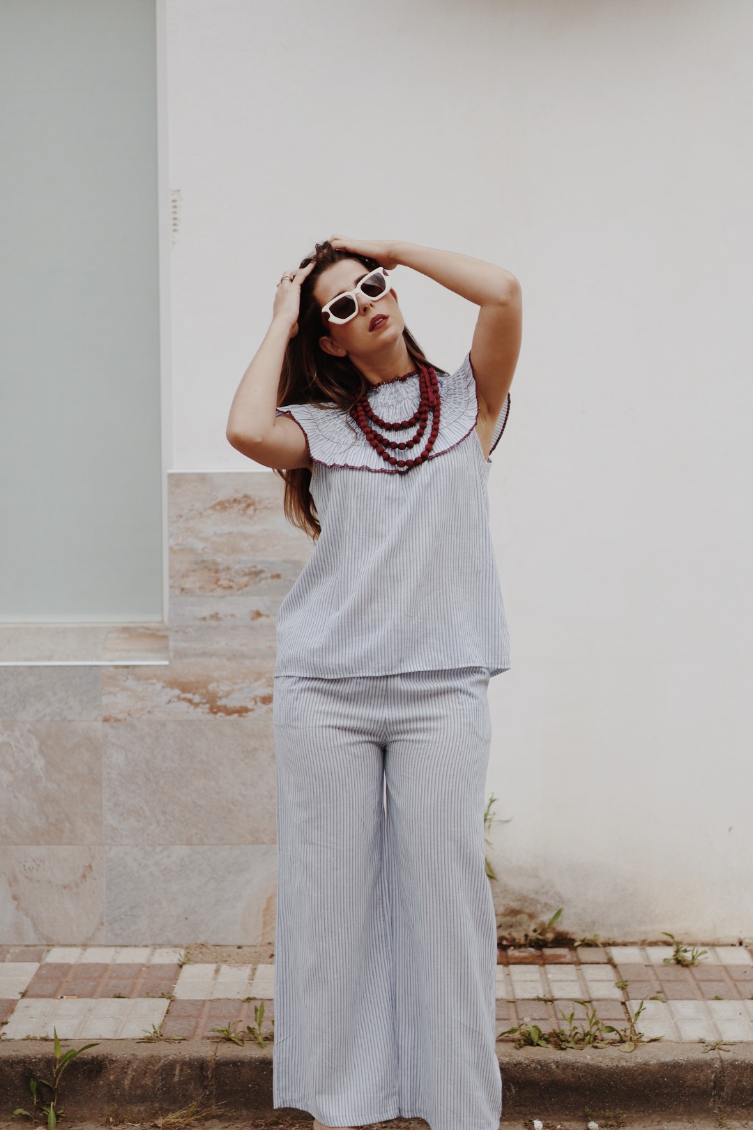 Conjunto ELISE rayas celeste