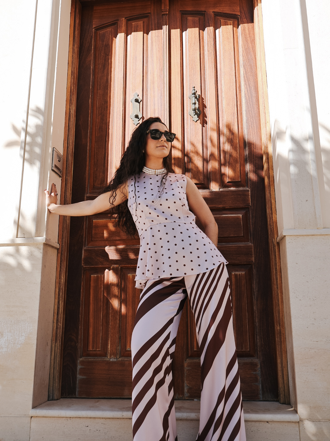 Top lunar ROCÍO rosa